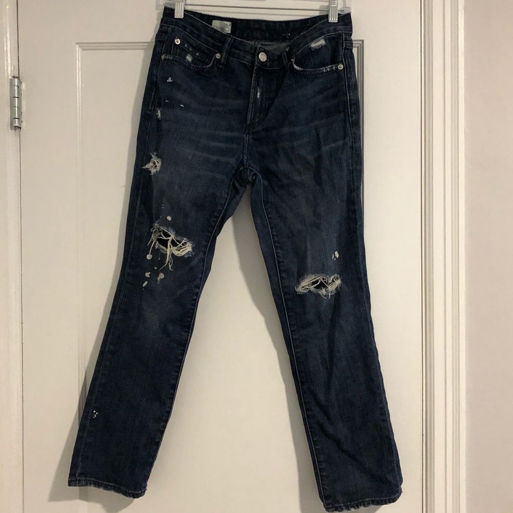 Gap StraightLeg 1969 Distressed Jeans-Paint Design